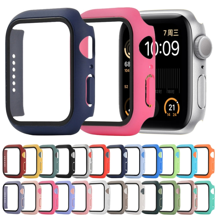 Shockproof PC+Tempered Glass Protective Case with Packed Carton For Apple Watch Series 6 & SE & 5 & 4 44mm(Khaki) - Watch Cases by buy2fix | Online Shopping UK | buy2fix