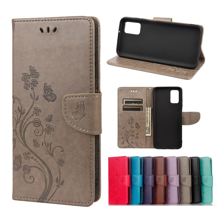 Butterfly Flower Pattern Horizontal Flip Leather Case with Holder & Card Slots & Wallet For Xiaomi Redmi 10(Grey) - Xiaomi Cases by buy2fix | Online Shopping UK | buy2fix