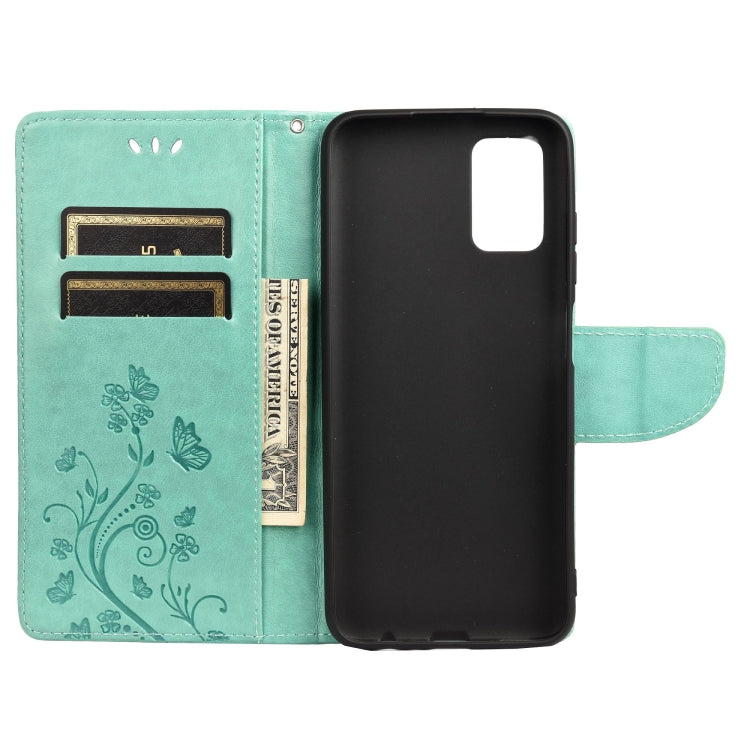 Butterfly Flower Pattern Horizontal Flip Leather Case with Holder & Card Slots & Wallet For Xiaomi Redmi 10(Green) - Xiaomi Cases by buy2fix | Online Shopping UK | buy2fix