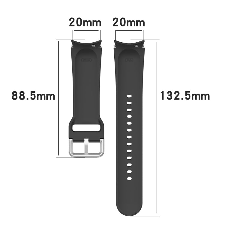 For Samung Galaxy Watch4 40mm / 44mm Silicone Silver Round Buckle Watch Band(Purple) - Watch Bands by buy2fix | Online Shopping UK | buy2fix