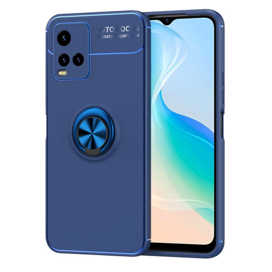 For vivo Y21 / Y33S Metal Ring Holder 360 Degree Rotating TPU Case(Blue) - vivo Cases by buy2fix | Online Shopping UK | buy2fix