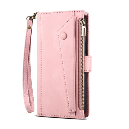 For Samsung Galaxy S21 Ultra 5G Retro Frosted Horizontal Flip Leather Case with Holder & Card Slot & Wallet & Zipper Pocket & Lanyard(Rose Gold) - Galaxy S21 Ultra 5G Cases by buy2fix | Online Shopping UK | buy2fix