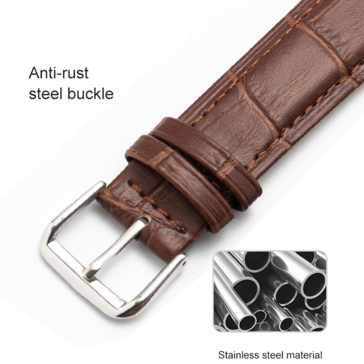 20mm Two-layer Cowhide Leather Bamboo Joint Texture Watch Band(Red) - Watch Bands by buy2fix | Online Shopping UK | buy2fix