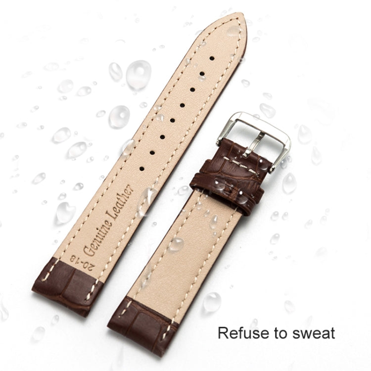 22mm Two-layer Cowhide Leather Bamboo Joint Texture Watch Band(Black) - Watch Bands by buy2fix | Online Shopping UK | buy2fix