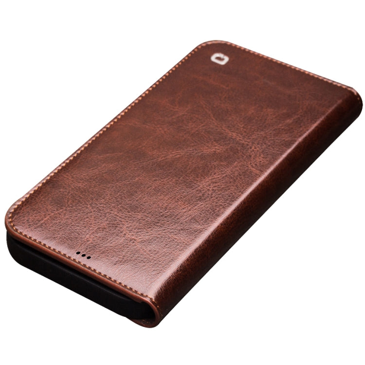 For iPhone 13 QIALINO Horizontal Flip Leather Case with Holder & Card Slots & Wallet(Brown) - iPhone 13 Cases by QIALINO | Online Shopping UK | buy2fix