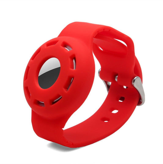 Anti-scratch Shockproof Silicone Bracelet Strap Protective Cover Case For AirTag(Red) - Watch Strap Series by buy2fix | Online Shopping UK | buy2fix