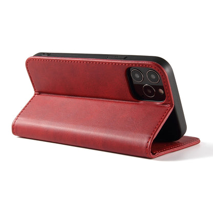 For iPhone 13 Calf Texture Magnetic Horizontal Flip Leather Case with Holder & Card Slots & Wallet(Red) - iPhone 13 Cases by buy2fix | Online Shopping UK | buy2fix