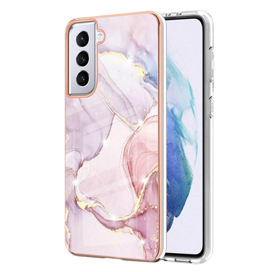 For Samsung Galaxy S21+ 5G Electroplating Marble Pattern Dual-side IMD TPU Shockproof Case(Rose Gold 005) - Galaxy S21+ 5G Cases by buy2fix | Online Shopping UK | buy2fix