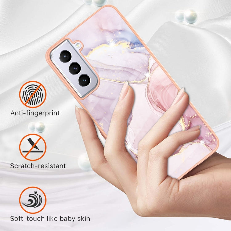 For Samsung Galaxy S21+ 5G Electroplating Marble Pattern Dual-side IMD TPU Shockproof Case(Rose Gold 005) - Galaxy S21+ 5G Cases by buy2fix | Online Shopping UK | buy2fix