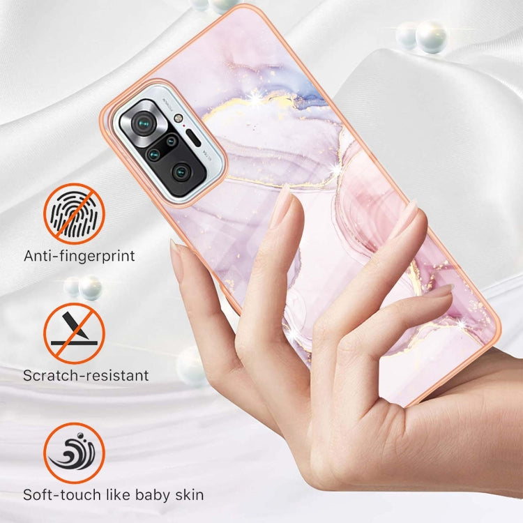 For Xiaomi Redmi Note 10 Pro / 10 Pro Max Electroplating Marble Pattern Dual-side IMD TPU Shockproof Case(Rose Gold 005) - Xiaomi Cases by buy2fix | Online Shopping UK | buy2fix