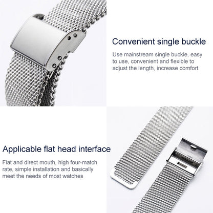 18mm 304 Stainless Steel Single Buckle Watch Band(Silver) - Watch Bands by buy2fix | Online Shopping UK | buy2fix