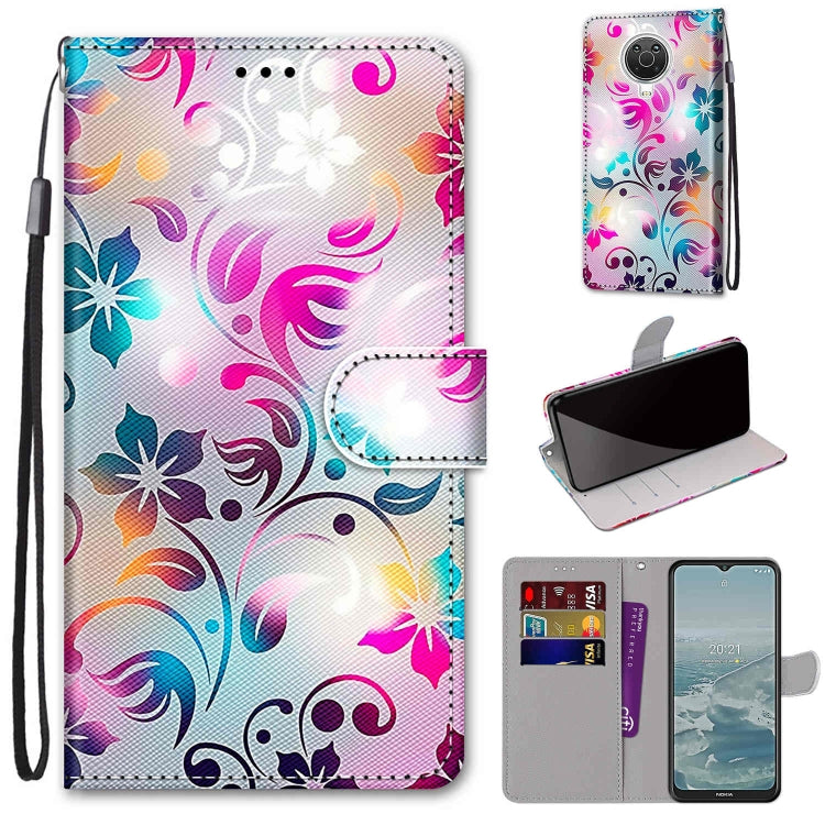 For Nokia G20 / G10 / 6.3 Coloured Drawing Cross Texture Horizontal Flip PU Leather Case with Holder & Card Slots & Wallet & Lanyard(Gradient Colorful Flower) - Nokia Cases by buy2fix | Online Shopping UK | buy2fix
