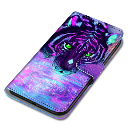 For OPPO A54 5G / A74 5G / A93 5G / A93s 5G Coloured Drawing Cross Texture Horizontal Flip PU Leather Case with Holder & Card Slots & Wallet & Lanyard(Tiger Drinking Water) - OPPO Cases by buy2fix | Online Shopping UK | buy2fix