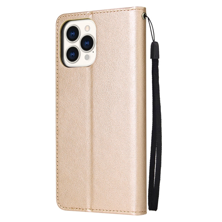 For iPhone 13 Pro Multifunctional Horizontal Flip Leather Case, with Three Card Slot & Holder & Photo Frame & Lanyard (Tyrant Gold) - iPhone 13 Pro Cases by buy2fix | Online Shopping UK | buy2fix