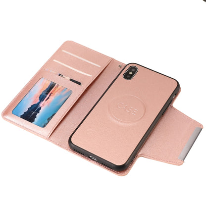 For iPhone X / XS Ultra-thin Separable Magnetic Horizontal Flip Leather Case with Card Slot & Wallet(Pink) - More iPhone Cases by buy2fix | Online Shopping UK | buy2fix