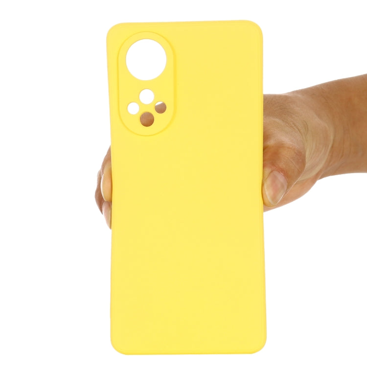 For Honor 50 Solid Color Liquid Silicone Dropproof Full Coverage Protective Case(Yellow) - Honor Cases by buy2fix | Online Shopping UK | buy2fix