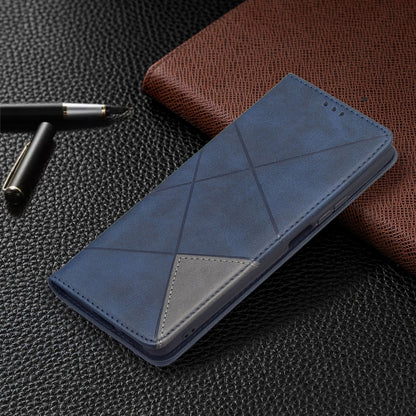 For Xiaomi Mi 11T Rhombus Texture Horizontal Flip Magnetic Leather Case with Holder & Card Slots(Blue) - Xiaomi Cases by buy2fix | Online Shopping UK | buy2fix