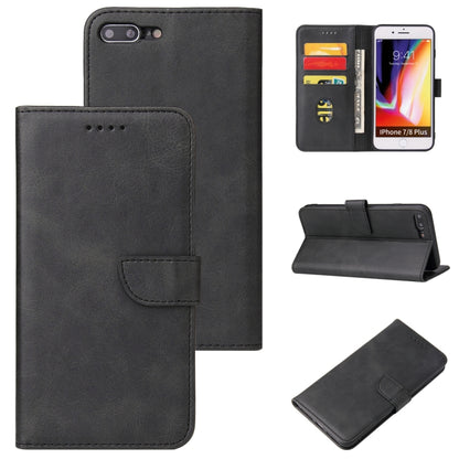 Calf Texture Buckle Horizontal Flip Leather Case with Holder & Card Slots & Wallet For iPhone 8 Plus & 7 Plus(Black) - More iPhone Cases by buy2fix | Online Shopping UK | buy2fix