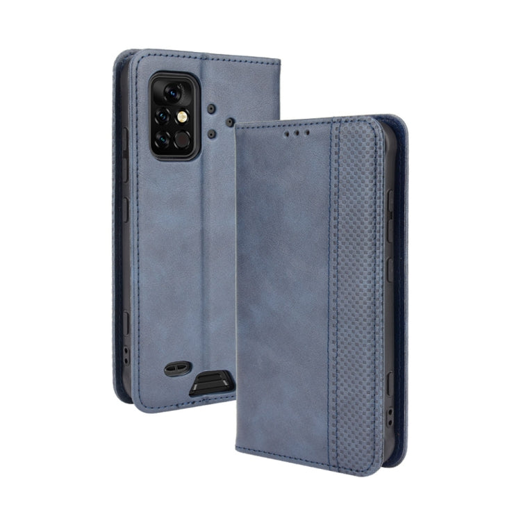 For UMIDIGI Bison Pro Magnetic Buckle Retro Pattern Horizontal Flip Leather Case with Holder & Card Slot & Wallet(Blue) - More Brand by buy2fix | Online Shopping UK | buy2fix