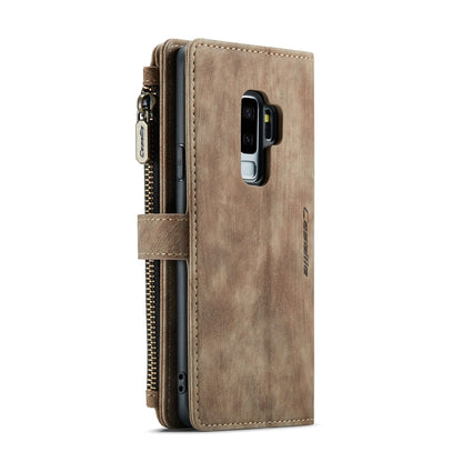 For Samsung Galaxy S9+ CaseMe-C30 PU + TPU Multifunctional Horizontal Flip Leather Case with Holder & Card Slot & Wallet & Zipper Pocket(Brown) - Galaxy Phone Cases by CaseMe | Online Shopping UK | buy2fix