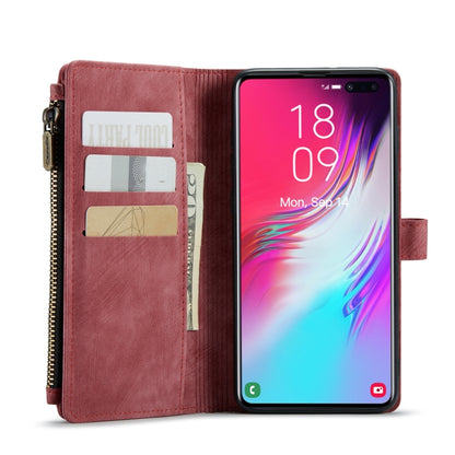 For Samsung Galaxy S10+ CaseMe-C30 PU + TPU Multifunctional Horizontal Flip Leather Case with Holder & Card Slot & Wallet & Zipper Pocket(Red) - Galaxy Phone Cases by CaseMe | Online Shopping UK | buy2fix