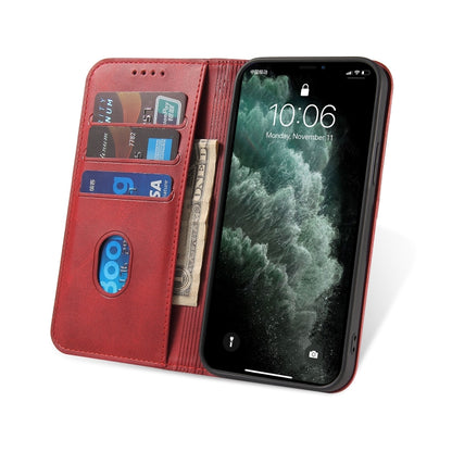 For iPhone 12 mini Calf Texture Magnetic Horizontal Flip Leather Case with Holder & Card Slots & Wallet (Red) - iPhone 12 mini Cases by buy2fix | Online Shopping UK | buy2fix