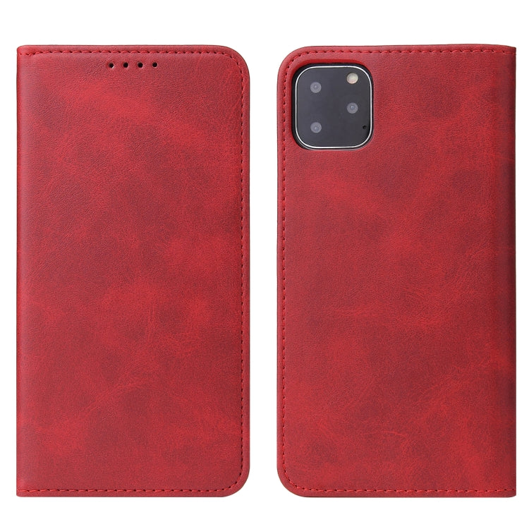 For iPhone 11 Calf Texture Magnetic Horizontal Flip Leather Case with Holder & Card Slots & Wallet (Red) - iPhone 11 Cases by buy2fix | Online Shopping UK | buy2fix