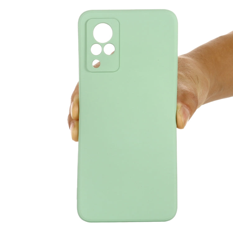 For vivo V21 5G / 4G Solid Color Liquid Silicone Shockproof Full Coverage Protective Case(Green) - vivo Cases by buy2fix | Online Shopping UK | buy2fix