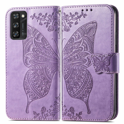 For Blackview A100 Butterfly Love Flower Embossed Horizontal Flip Leather Case with Holder & Card Slots & Wallet & Lanyard(Light Purple) - More Brand by buy2fix | Online Shopping UK | buy2fix