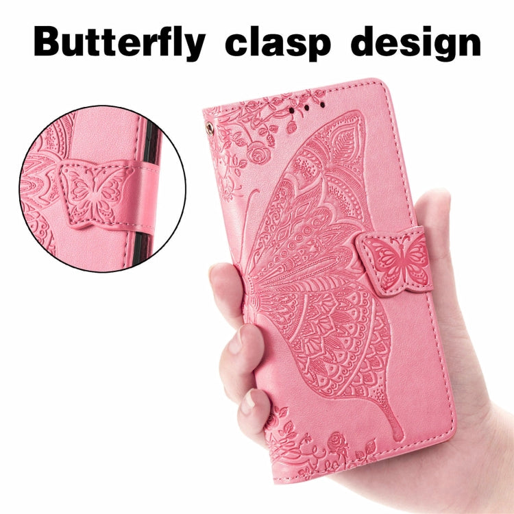 For Motorola Moto Edge 20 Butterfly Love Flower Embossed Horizontal Flip Leather Case with Holder & Card Slots & Wallet & Lanyard(Pink) - Motorola Cases by buy2fix | Online Shopping UK | buy2fix