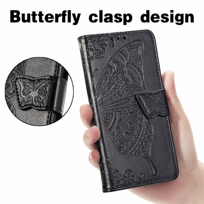 For OPPO Realme GT Master Butterfly Love Flower Embossed Horizontal Flip Leather Case with Holder & Card Slots & Wallet & Lanyard(Black) - Realme Cases by buy2fix | Online Shopping UK | buy2fix