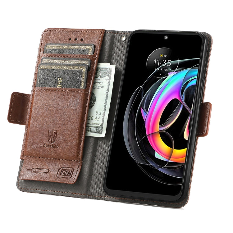For Motorola Edge 20 Lite CaseNeo Business Splicing Dual Magnetic Buckle Horizontal Flip PU Leather Case with Holder & Card Slots & Wallet(Brown) - Motorola Cases by buy2fix | Online Shopping UK | buy2fix