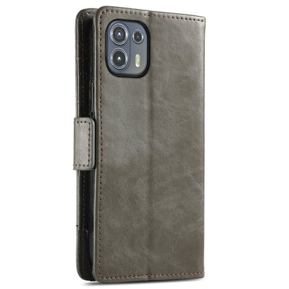 For Motorola Edge 20 Lite CaseNeo Business Splicing Dual Magnetic Buckle Horizontal Flip PU Leather Case with Holder & Card Slots & Wallet(Grey) - Motorola Cases by buy2fix | Online Shopping UK | buy2fix