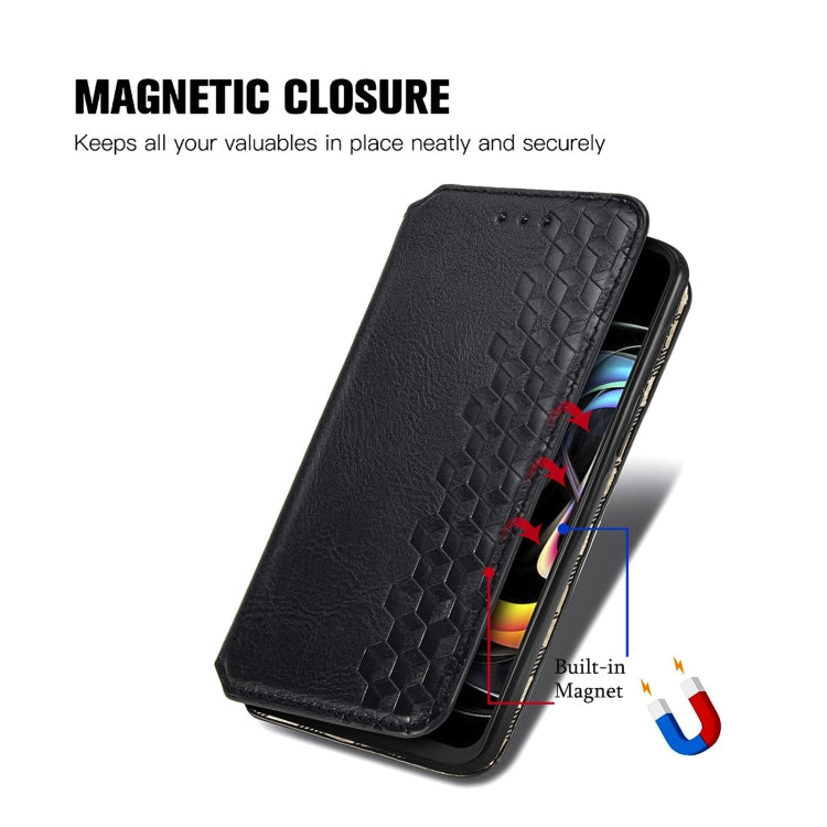 For Motorola Edge 20 Lite Cubic Grid Pressed Horizontal Flip Magnetic PU Leather Case with Holder & Card Slots & Wallet(Black) - Motorola Cases by buy2fix | Online Shopping UK | buy2fix