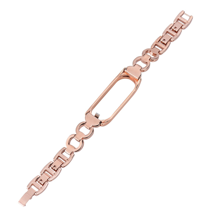 For Xiaomi Mi Band 4 / 3 8-shaped Diamond Alloy Watch Band(Rose Gold) - Watch Bands by buy2fix | Online Shopping UK | buy2fix