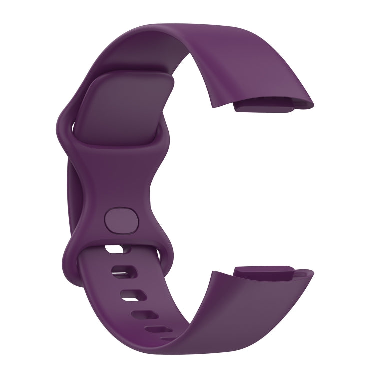 For Fitbit Charge 5 Silicone Watch Band, Size:S(Dark Purple) - Watch Bands by buy2fix | Online Shopping UK | buy2fix