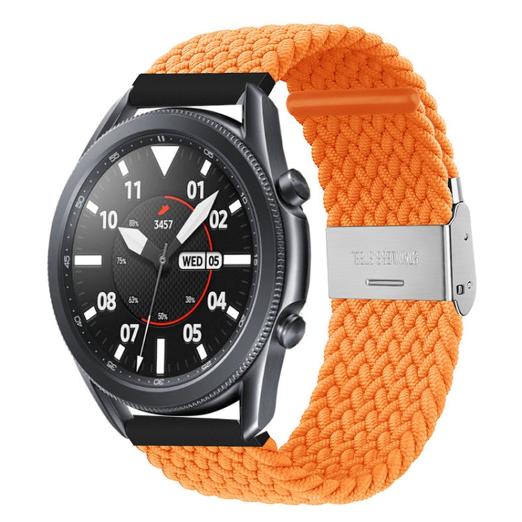 22mm Universal Metal Buckle Nylon Braided Watch Band(Orange) - 22mm Bands by buy2fix | Online Shopping UK | buy2fix