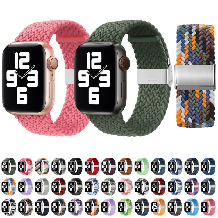 Nylon Braid One Buckle Watch Band For Apple Watch Series 9&8&7 41mm / SE 3&SE 2&6&SE&5&4 40mm / 3&2&1 38mm(Blueberry) - Watch Bands by buy2fix | Online Shopping UK | buy2fix