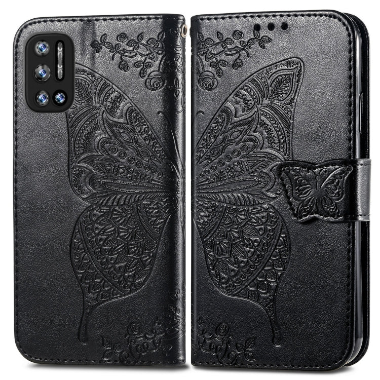 For DOOGEE N40 Pro Butterfly Love Flowers Embossed Horizontal Flip Leather Case with Holder & Card Slots & Wallet & Lanyard(Black) - More Brand by buy2fix | Online Shopping UK | buy2fix