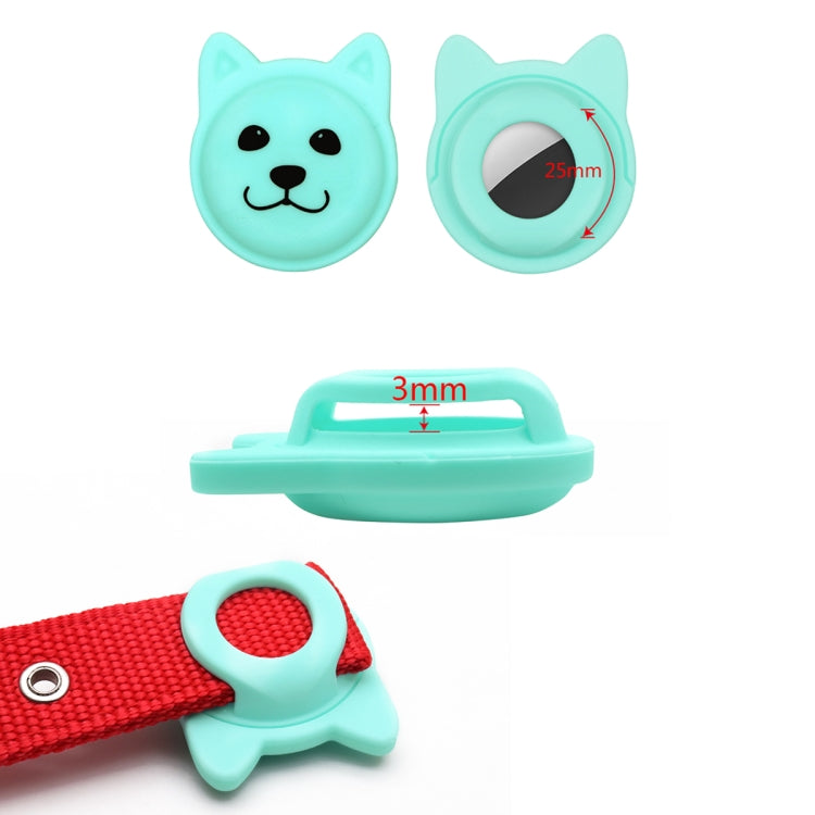 Naughty Smiley Cute Cartoon Pet Collar Anti-lost Tracker Silicone Case For AirTag(Fluorescent Pink) - Pet Series by Mutural | Online Shopping UK | buy2fix