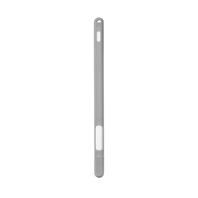 Two-hole Solid Color Silicone Stylus Protective Case For Apple Pencil 2(Grey) - Pencil Accessories by buy2fix | Online Shopping UK | buy2fix