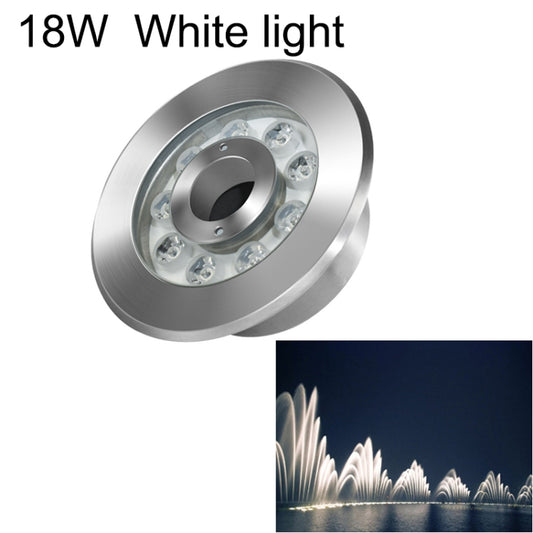 18W Landscape Ring LED Stainless Steel Underwater Fountain Light(White Light) - Underwater Lights by buy2fix | Online Shopping UK | buy2fix