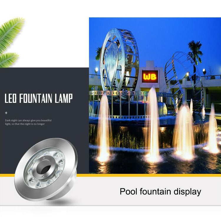 24W Landscape Ring LED Stainless Steel Underwater Fountain Light(Warm Light) - Underwater Lights by buy2fix | Online Shopping UK | buy2fix