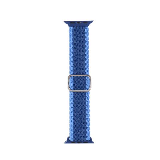 Adjustable Striped Woven Nylon Strap Watch Band For Apple Watch Ultra 49mm&Watch Ultra 2 49mm / Series 9&8&7 45mm / SE 3&SE 2&6&SE&5&4 44mm / 3&2&1 42mm(Blue) - Watch Bands by buy2fix | Online Shopping UK | buy2fix