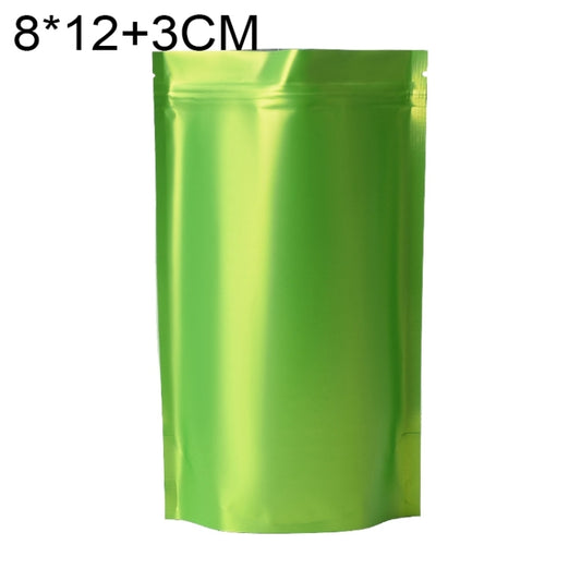 100 PCS/Set Matte Aluminum Foil Snack Stand-up Pouch, Size:8x12+3cm(Green) - Preservation Supplies by buy2fix | Online Shopping UK | buy2fix