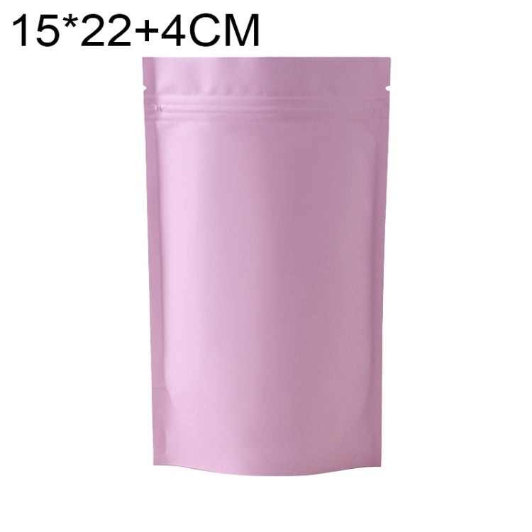 100 PCS/Set Matte Aluminum Foil Snack Stand-up Pouch, Size:15x22+4cm(Pink) - Preservation Supplies by buy2fix | Online Shopping UK | buy2fix