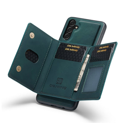 For Samsung Galaxy A13 5G DG.MING M2 Series 3-Fold Multi Card Bag Phone Case(Green) - Galaxy Phone Cases by DG.MING | Online Shopping UK | buy2fix