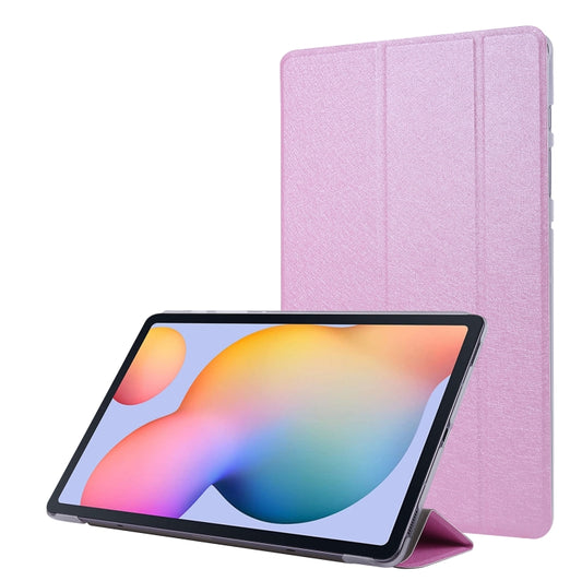 For Samsung Galaxy Tab S8 / Tab S7 Silk Texture Flip Leather Tablet Case(Pink) - Galaxy Tab S8 Cases by buy2fix | Online Shopping UK | buy2fix