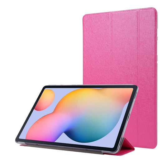 For Samsung Galaxy Tab S8+ / Tab S7+ Silk Texture Flip Leather Tablet Case(Rose Red) - Galaxy Tab S8 Cases by buy2fix | Online Shopping UK | buy2fix