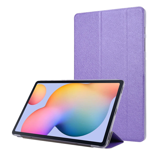 For Samsung Galaxy Tab S8+ / Tab S7+ Silk Texture Flip Leather Tablet Case(Light Purple) - Galaxy Tab S8 Cases by buy2fix | Online Shopping UK | buy2fix